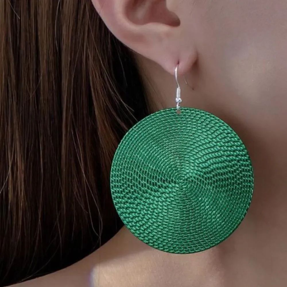 3for$20 1pair Fashionable Minimalist Exaggerated Large Round Disc Hoop Earrings